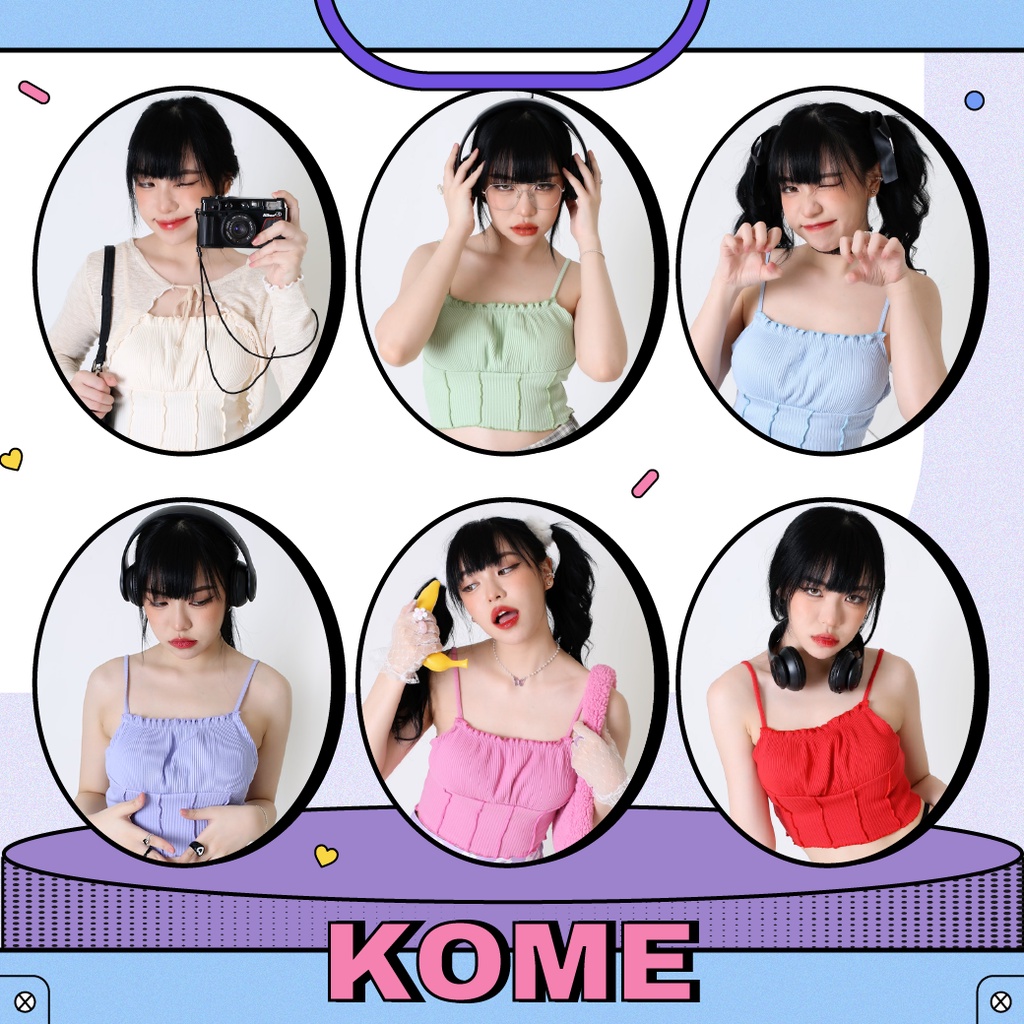 kome.girls กรอกโค้ดลด 100.- ꒰KOMEMAY꒱ เสื้อสายเดี่ยว รุ่น Serena Top