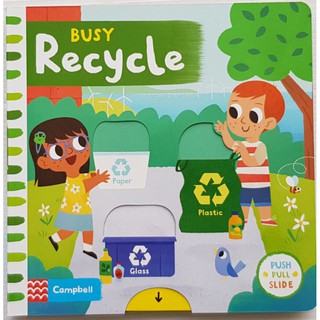 Recycle  (push pull slide board book) กระดาษแข็งหนาทุกหน้าเหมาะสำหรับ1+