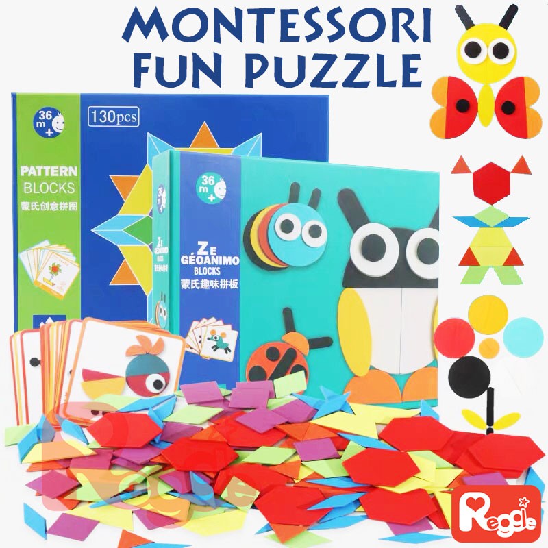 Kids educational toys Montessori jigsaw puzzle set early learning toy ...