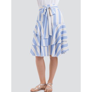 กระโปรงระบาย สีฟ้าพาสเทล Blue Ruffle Skirt