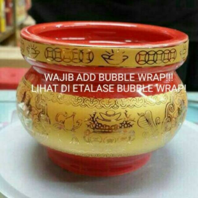 MERAH Hiolo Ceramic Yuan Bao 5" Red Gold