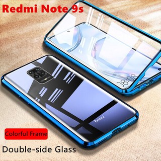 เคสแม่เหล็กกันรอยหน้าจอโทรศัพท์มือถือสําหรับ xiaomi redmi note 9s 360 note9s note 9 pro max note10 note 10 pro s 10s note9 s redmi9 Metal Magnetic Phone Case Cover