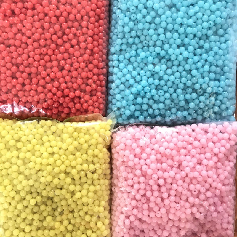 ลูกปัดหวาน 8 มิล กลมขุ่นอ่อนใหม่ สีพาสเทลหวาน 1 กิโล ลูกปัดร้อยกระเป๋า ลูกปัดพลาสติก bead ลูกปัดร้อยโมบาย ลูกปัดDIY