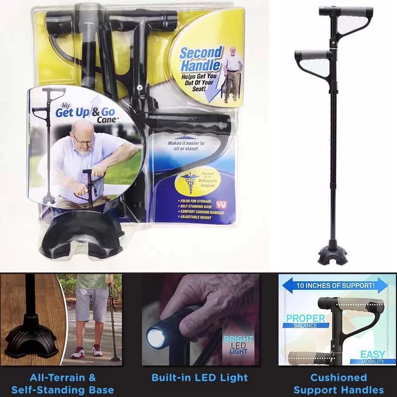 ไม้เท้าพยุงลุกนั่ง พับเก็บได้ พร้อมไฟ LED รุ่น My get up & go cane-6July-J1