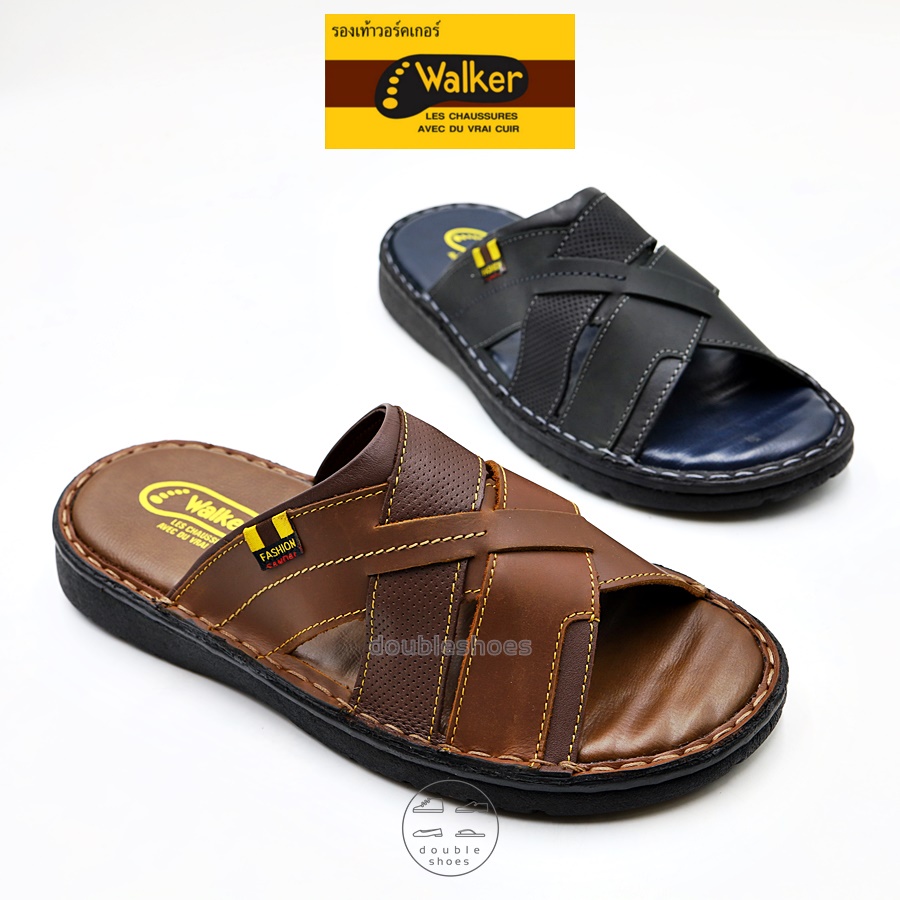 Walker รองเท้าแตะหนังแท้ รองเท้าสุขภาพ ผู้ชาย แบบสวม พื้นนุ่ม รุ่น WB735 ไซส์ 40-44