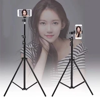 【การขนส่งที่รวดเร็ว】Live Tripod Selfie Stand ขาตั้งกล้องมือถือ ขาตั้งกล้อง ขาตั้งโทรศัพท์มือถือ(สูง 2.1 เมตร + คลิป PTZ)
