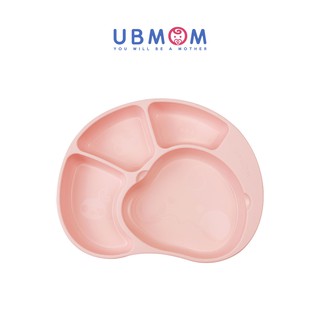 UBMOM ถาดอาหาร ซิลิโคน อย่างดี สำหรับเด็ก ฝึกทาน สีชมพู ตรายูบีมัม พรีเมียมจากเกาหลี