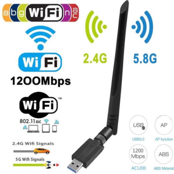 1200 mbps long range ac 1200 dual band 5 . 8 g/2 . 4 g อะแดปเตอร์เสาอากาศไร้สาย usb 3 . 0 wifi