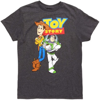 ถูกสุดๆ เสื้อยืดคอกลม แขนสั้น ผ้าฝ้าย พิมพ์ลาย Toy Story Buzz and Woody to Adult สําหรับผู้ชาย TR626WE27195รห