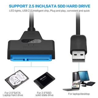 big - สายเคเบิ้ลอะแดปเตอร์แปลงสัญญาณ usb 2 . 0 to sata 22 pin 2 . 5 laptop hard disk drive ssd