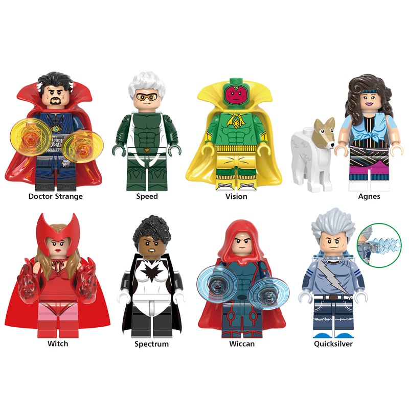 Super Heroes Quicksilver Speed Scarlet Witch Collection ตัวเลขบล็อกตัวต่อ Wanda และ Vision