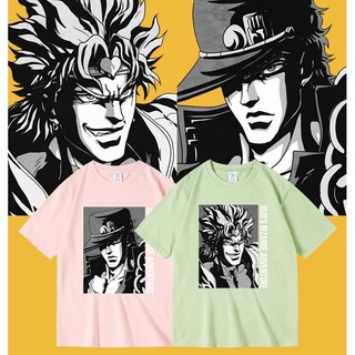 เสื้อยืดโอเวอร์ไซส์jojo s bizare adventure jojo dio พิมพ์เสื้อผ้าอุปกรณ์ต่อพ่วงผ้าฝ้ายแขนสั้นเสื้อยืดแขนสั้นสำหรับผู้ชาย