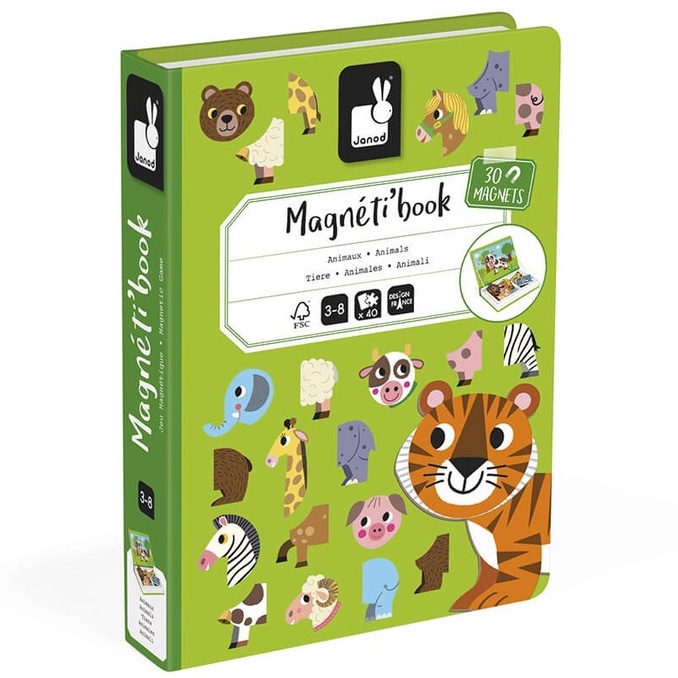 JANOD Magneti'Book, Animals ของเล่นเสริมพัฒนาการ ชุดแม่เหล็กเรียนรู้เรื่องสัตว์ ลิขสิทธิ์แท้จากฝรั่งเศส (3-8 ขวบ)