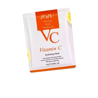 แผ่นมาส์กหน้า ZOZU VC Mask Vitamin C มาส์กวิตามินซี หน้าขาวกระจ่างใส หน้าเนียนนุ่มชุ่มชื้น ลดริ้วรอย มาร์คหน้า มาส์กหน้า