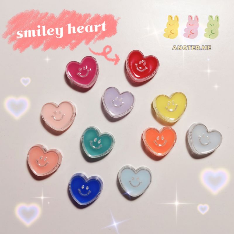 ❤ลูกปัดอะคริลิคหัวใจหน้ายิ้ม smiley heart bead❤