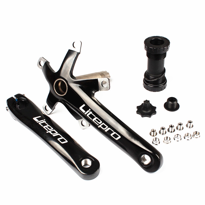 Litepro อลูมิเนียม Crank 170 มม.Hollow Integrally MTBจักรยานเสือภูเขา BCD 130 Cranksetฟันแผ่นพับจักร