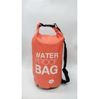 Waterproof Bag กระเป๋ากันน้ำ สีส้ม ขนาดความจุ 15 ลิตร