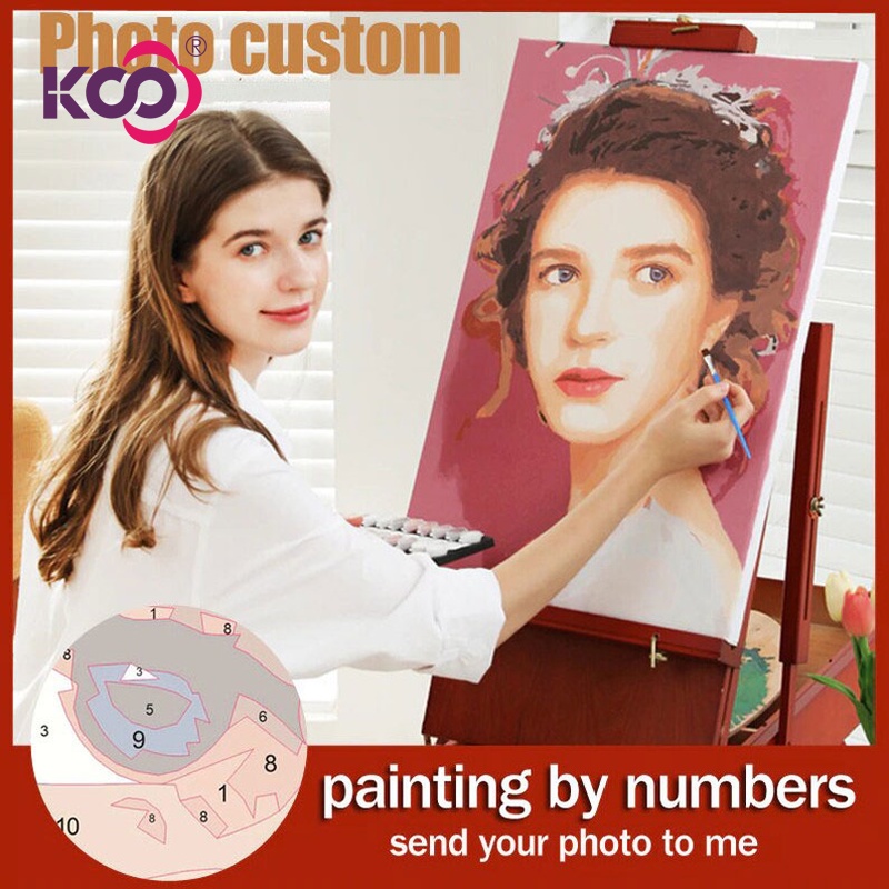 KS จิตรกรรมสีน้ำมันดิจิตอลที่กำหนดเองรูปครอบครัวไอดอลของขวัญวันเกิด  DIY ตกแต่งผนังบ้าน
