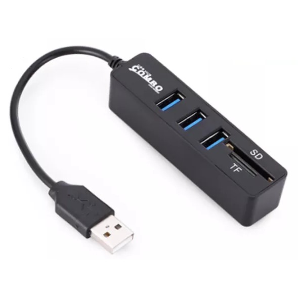 USB HUB (ยูเอสบีฮับ) NUBWO (NCR-100) Hub 3 Ports + 1Card Reader SD, TF (มี 2 สี WHITE | BLACK) ประกัน 1 ปี *ของแท้*