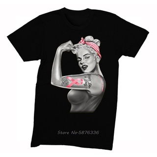 เสื้อยืดลำลองเสื้อยืดผ้าฝ้าย แขนสั้น พิมพ์ลาย Marilyn Monroe Pin Up Tattoo โอเวอร์ไซซ์ สําหรับผู้ชายS to4XL