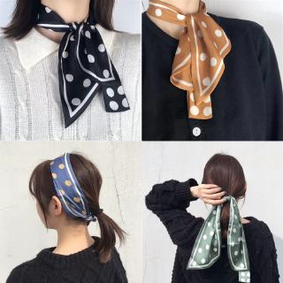 CICI ผ้าพันคอผ้าไหมขนาดเล็กสไตล์เกาหลี ผ้าพันคอผ้าไหม สไตล์วินเทจ Multifunctional Satin Scarves