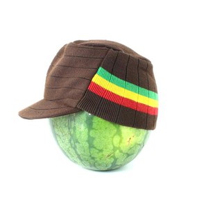 สินค้าราสต้า Cap Brown Hiphop Green Yellow Red Stripes หมวกสไตล์ URBAN CAP ทรงสูงสีราสต้าด้านข้างและด้านหลังสีเด่นสดใส