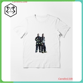 New Casey And Severide Photoshoot Essential T-Shirt เสื้อยืด ดพิมพ์ลาย เสื้อยืดผ้าฝ้าย คอกลม cotton ความนิยม discount Un