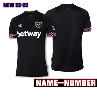 เสื้อกีฬาแขนสั้น ลายทีมชาติฟุตบอล West Ham 22-23 season ชุดเยือน s-4x* พร้อมส่ง