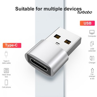 Spq_อะแดปเตอร์แปลง Type-c ตัวเมีย เป็น USB ตัวผู้ อะลูมิเนียมอัลลอย อุปกรณ์เสริม สําหรับโทรศัพท์มือถือ 2 ชิ้น