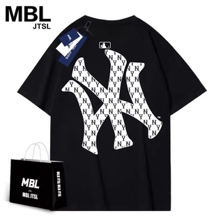 [S-5XL]Mlb100% ใหม่ เสื้อยืดแขนสั้น ผ้าฝ้าย พิมพ์ลาย High Street แฟชั่นฤดูร้อน สําหรับผู้ชาย และผู้หญิง 2022