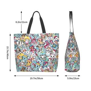 【พร้อมส่ง】 Tokidoki กระเป๋าสะพายไหล่ กระเป๋าช้อปปิ้ง พิมพ์ลายน่ารัก แบบพกพา