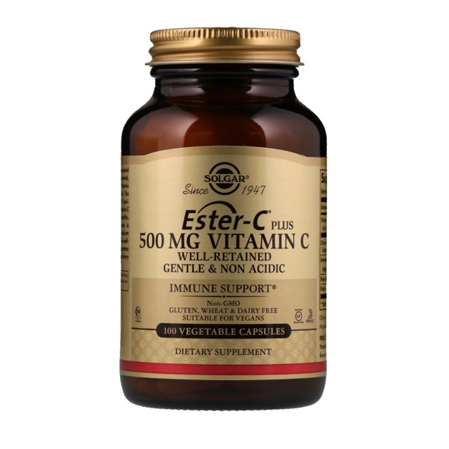 • พร้อมส่ง • Solgar Ester-C Plus, Vitamin C 500mg / 100 Vegetable Capsules