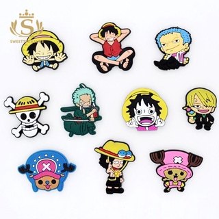 รองเท้าโครเชต์อะนิเมะ One Piece Charms Jibbitz สําหรับ Crocs