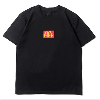 ผ้าฝ้ายคอกลมเสื้อยืดแขนสั้น พิมพ์ลาย High Street Travis Scott McDonalds sesame สําหรับผู้ชาย และผู้หญิงfrom S-4XL