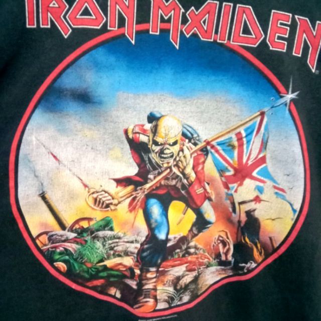 เสื้อวง IRON MAIDEN the trooper sizeXL ตอกปี2002 ป้ายHanes®