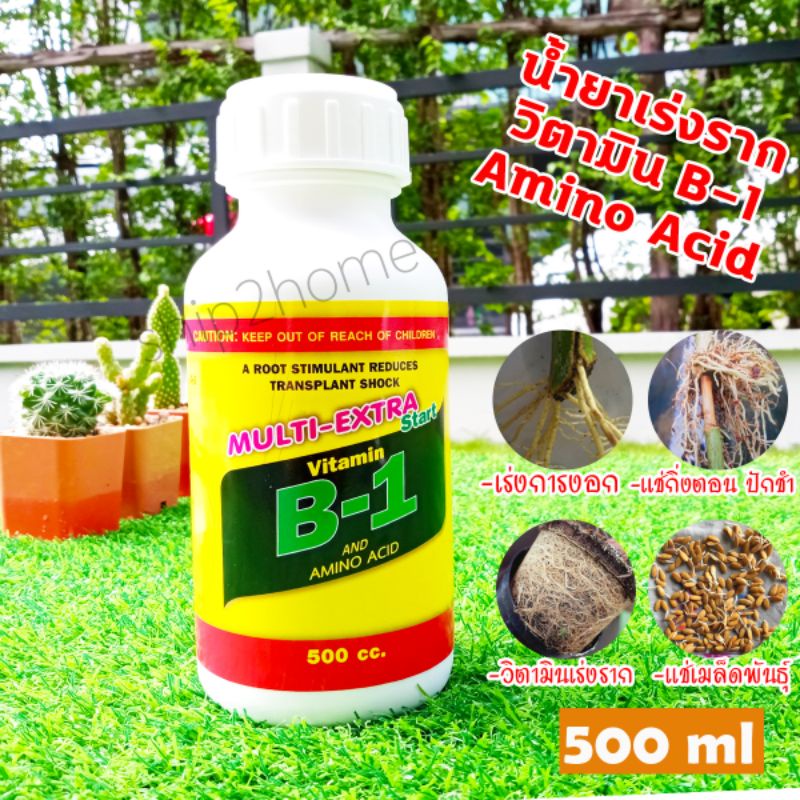 น้ำยาเร่งราก B1 & อะมิโนแอซิด ขนาด 500ml. วิตามินเร่งราก เร่งการงอก แช่เมล็ดพันธุ์ แช่กิ่งตอน ปักชำ