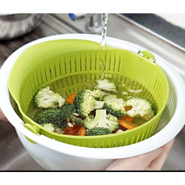 Micronware ตะกร้าล้างผักปราศจากสารก่อมะเร็ง (BPA Free) รุ่น 5122 กะละมังล้างผัก ตะกร้าล้างผักผลไม้ ชามล้างผัก
