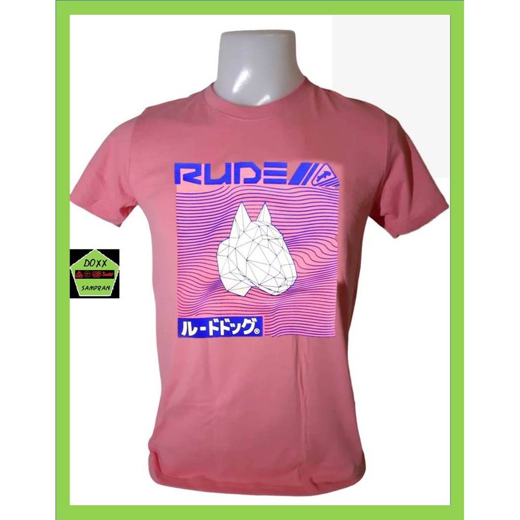 Rudedog เสื้อคอกลม ชาย หญิง รุ่น ฺ Big Head สีชมพู #1