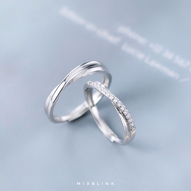แหวนคู่ เงินแท้ 92.5% ส่งฟรี EMS ♡ รุ่น Diamond ♡ - ( #I7 )