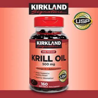 Kirkland Signature Pure Krill Oil 500 mg. 160 เม็ด