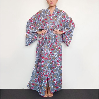 GIMGIM Cotton Flower Kimono robe maxi dress boho style