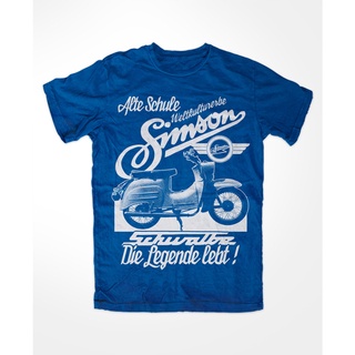 เสื้อยืดวินเทจเสื้อยืด ลาย Simson Schwalbe The Legend สีฟ้า สําหรับผู้ชาย ของขวัญวันเกิด วันพ่อ S50 S51 DDRS-5XL