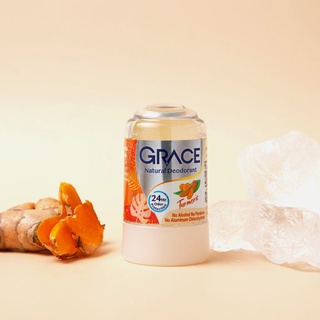 โรลออนสารส้ม เกรซ สีเหลืองเข้ม ชมิ้นชัน 70 กรัม 1 ก้อน grace