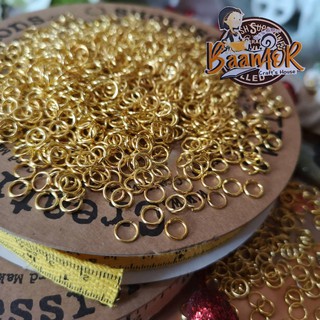 6mm 15pcs BGO700821 ห่วง กลม จิ๋ว 6 มิล สีทอง ร้อย ลูกปัด จำนวน 25 ชิ้น O Ring for zip , for beads