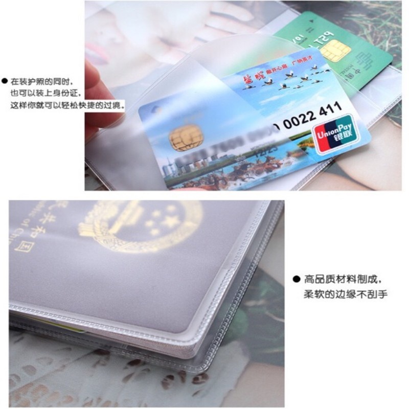 กระเป๋าใส่หนังสือเดินทาง PVC แบบใส กันน้ํา สําหรับใส่บัตรเครดิต