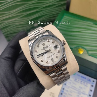 นาฬิกาข้อมือ RoLeX day date 36mm งานรอง top swiss สายjubilee ปัดขาวมุก