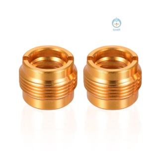 ♫ Microphone Screw Adapter 3/8 Inch Female to 5/8 Inch Male Threaded Nut Screws for Mic Micphone Stand Clamp Gold Color Pack of 2pcs