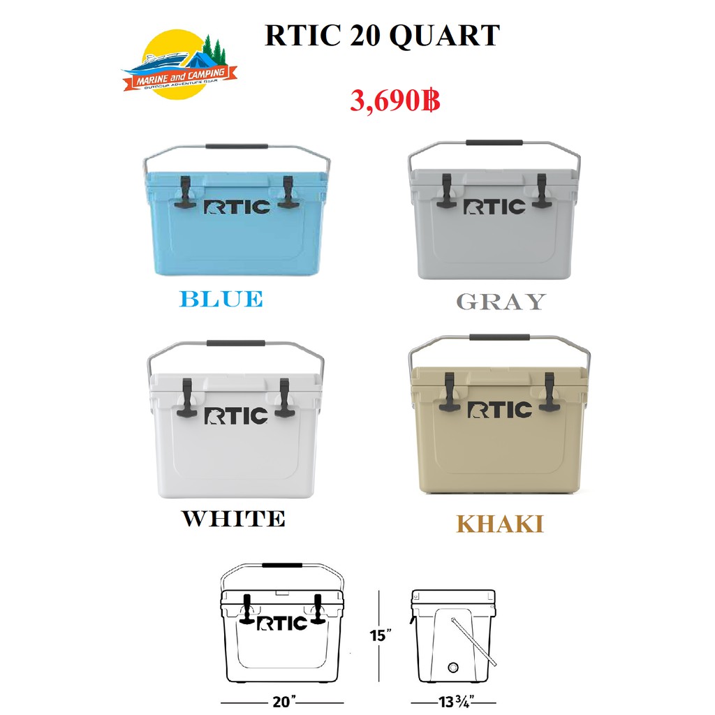 RTIC COOLER BLUE 20QT. WHITE/GRAY/BLUE ถังเก็บความเย็น