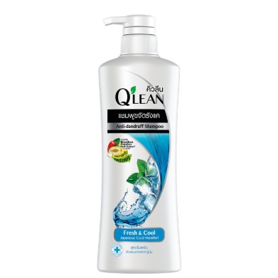 Q'lean คิวลีน แชมพู สูตรเย็น สดชื่น Fresh & Cool (สีฟ้า) 340 มล.