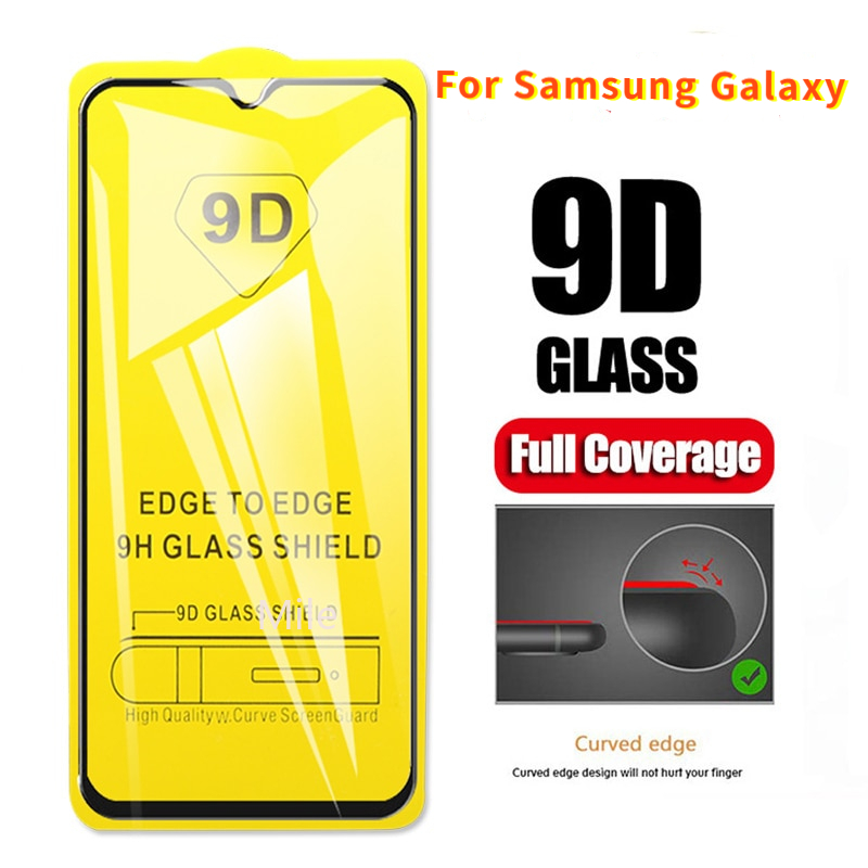 9D Samsung F62 M62 F12 M12 A52 A72 5G A02S A12 กาวโค้งเต็มกระจกนิรภัย Samsung F02S A21S A32 ฟิล์มกัน